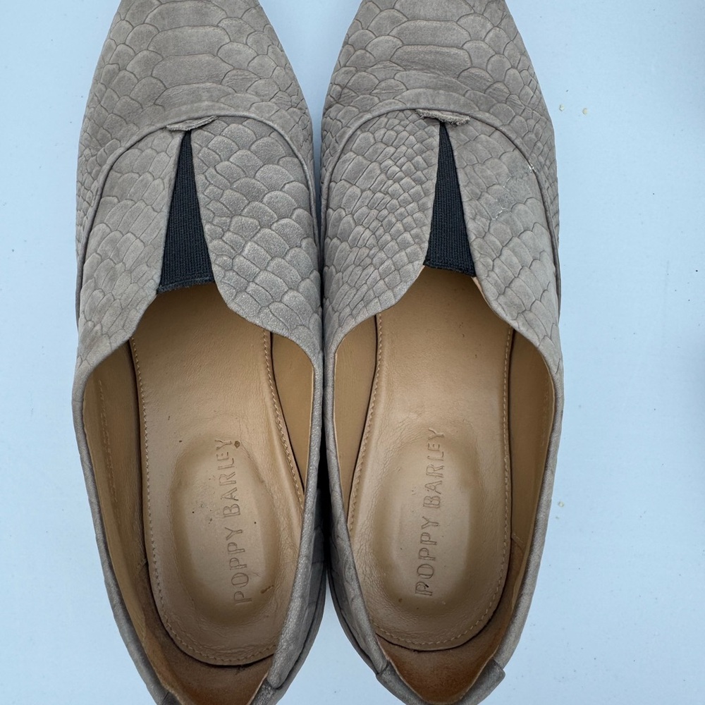 Poppy Barley Smoke Grey Python Flats - Picture 4 of 5